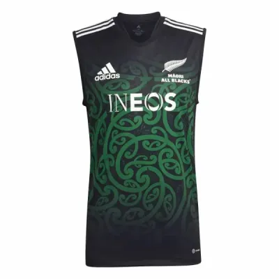 Maori All Blacks 2022 Training Singlet – Official Adidas Rugby Gear