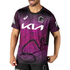 Tee-shirt d’entraînement rugby noir 2024 Brisbane Broncos Homme