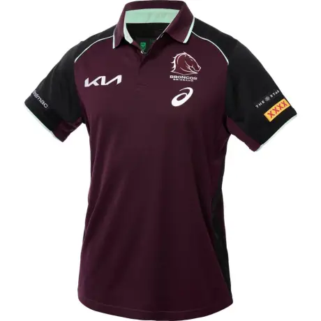 Polo Rugby Broncos 2025 | Équipement Officiel ASICS NRL