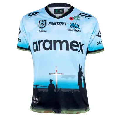 Maillot Rugby Anzac 2022 – Cronulla Sharks Officiel pour Homme