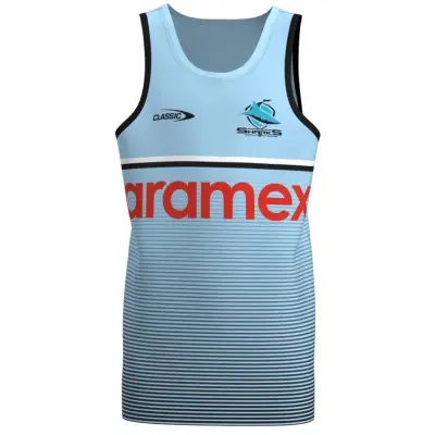 Cronulla-Sutherland Sharks Training Singlet 2023 | Official Rugby Training Top