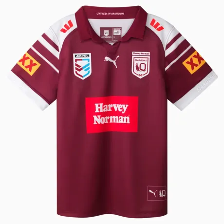 Harvey Norman QLD Maroons Mens Rugby Jersey 2025 – Official Rugby Gear