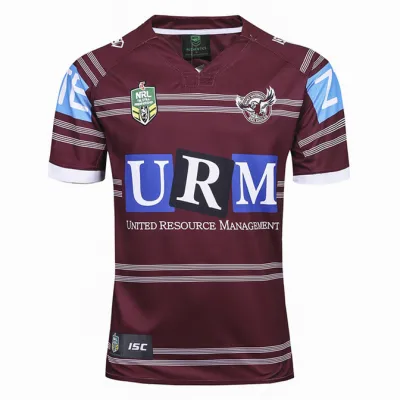 Manly Sea Eagles 2017 men’s NRL home jersey with Est 1947 neckline and premiership collar