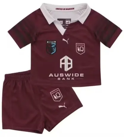 QLD Maroons Kids Home Rugby Kit 2023 - Official Queensland Maroons Jersey