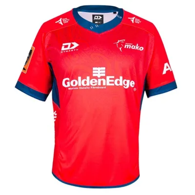 Official Tasman Mako Home Rugby Jersey 2020 – Bold Red Design
